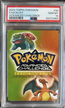 2004 Topps Pokemon Advanced Challenge Checklist #90 - PSA 10 - Image 1