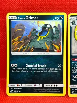 Pokemon Tcg Alolan Grimer 83/181 & Alolan Muk 84/181 Non Holo Team Up - Image 2