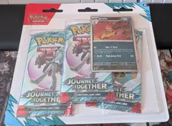 Pokemon Journey Together Triple Blister Packs - 3 Boosters and Scrafty Promo - Image 1