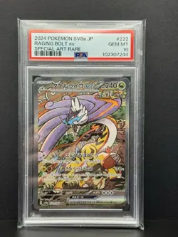 2024 Pokemon SV JP sv8a Raging Bolt ex Special Art Rare #222/187 PSA 10 - Image 1