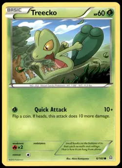 Treecko 6/160 Common Primal Clash Pokemon Near Mint - Image 1