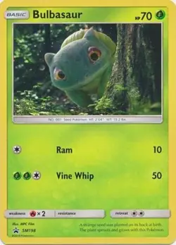 Lightly Played Bulbasaur - SM198 - SM Black Star Promo Pokemon SM Promos - Image 1