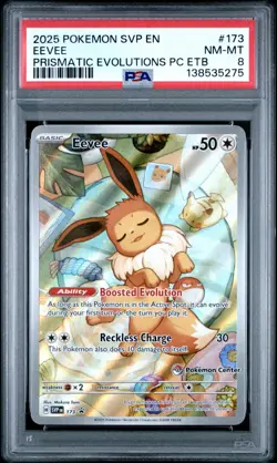 Eevee Pokemon Center ETB Exklusive Stamp Promo 173 PSA 8 English - Image 1