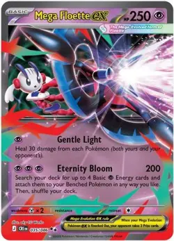 NM MEGA FLOETTE EX 035/086 ME04: CHAOS RISING HOLO DOUBLE RARE - Image 3
