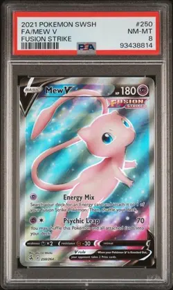 Pokemon - Full Art Mew 250/264 - 2021 SWSH Fusion Strike - PSA 8 - Image 3