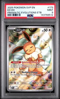 2025 POKEMON SVP EN-SV BLACK STAR PROMO #173 EEVEE PSA 9 - Image 1