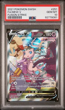 Mew V 251/264 Alternate Art Fusion Strike Pokemon English PSA 10 GEM - Image 1