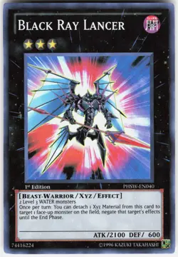 Black Ray Lancer PHSW-EN040 Super Rare Photon Shockwave Yu-Gi-Oh 1st Edition NM - Image 1