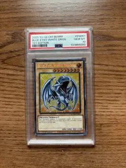Blue-Eyes White Dragon 1st Ed BLMM-EN001 YuGiOh SEC Monster Mayhem PSA 10 GEM MT - Image 1