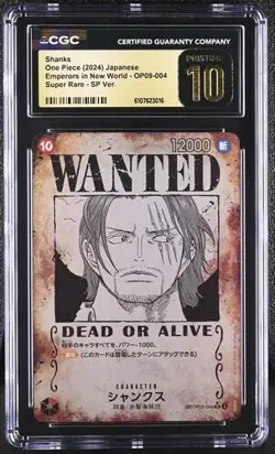 CGC 10 Pristine Shanks OP09-004 Wanted Emperors in the New World ONE PIECE JP - Image 1