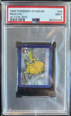 1999 Pokemon Stadium Action 3D Pikachu Lenticular #44 - PSA 9 - Image 3
