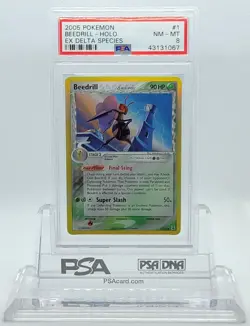 POKEMON EX DELTA SPECIES BEDRILL #1 HOLO FOIL CARD PSA 8 NM-MT #43131067 - Image 1