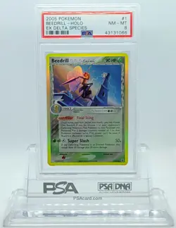 POKEMON EX DELTA SPECIES BEDRILL #1 HOLO FOIL CARD PSA 8 NM-MT #43131066 - Image 2
