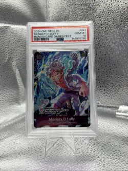One Piece Monkey D Luffy Bandai Card Games Fest Promo P-041 Psa 10 - Image 1