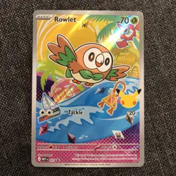 Pokemon Rowlet Promo Holo Card MEP 043 Basic 70 HP Tackle 20 Pokemon TCG - Image 1