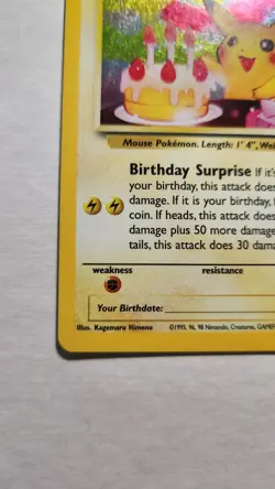 2000 Vintage Birthday Pikachu - Black Star Promo 24 - Pokemon TCG - LP - Image 4