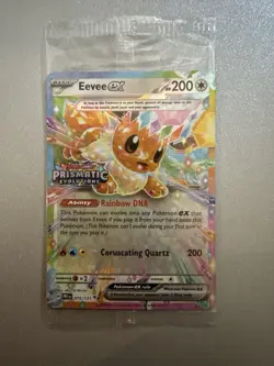 Pokemon Prismatic Evolutions Surprise Box Promo Eevee ex 075/131 Stamped SEALED - Image 1