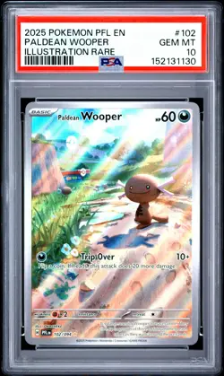 2025 POKEMON PFL EN-PHANTASMAL FLAMES ILLUSTRATION RARE PALDEAN WOOPER PSA 10 - Image 1
