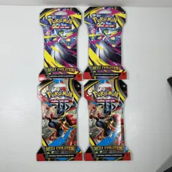 4pk - Pokemon Mega Evolutions Sleeved Booster Packs- All 4 Pack Arts - Image 1