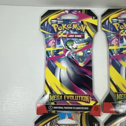 4pk - Pokemon Mega Evolutions Sleeved Booster Packs- All 4 Pack Arts - Image 2