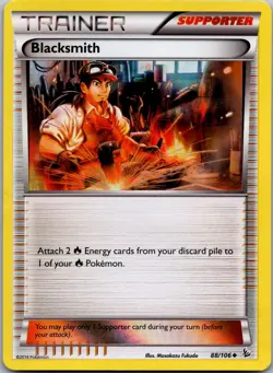 Blacksmith 88/106 - XY - Flashfire Pokemon TCG NM Reverse Holofoil - Image 1