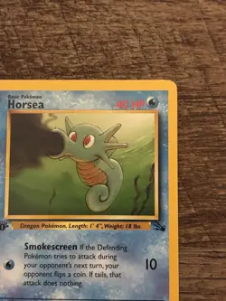Pokemon TCG Horsea 1st Edition Fossil 49/62 40 HP Smokescreen Common 1999 - Image 3