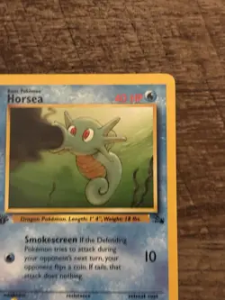 Pokemon TCG Horsea 1st Edition Fossil 49/62 40 HP Smokescreen Common 1999 - Image 4