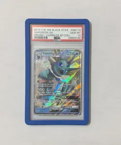 2019 POKEMON SM BLACK STAR PROMO VAPOREON GX SPECIAL COLL VAPOREON GX PSA 10 - Image 1