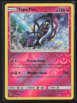 Tapu Fini 151/214 Holo Rare Lost Thunder Pokemon Lightly Played Reverse Holo - Image 1