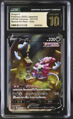 CGC 10 Pristine Pokemon VSTAR Universe #231/172 Hoopa V Special Art Rare Holo - Image 1