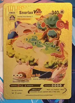 X 1 Snorlax Vmax Premium Gold Foil Fan Art Vinyl Textured Collector Pokemom - Image 2
