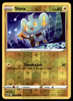 Shinx 040/159 Common Crown Zenith Pokemon Reverse Holo Near Mint - Image 1