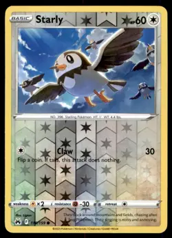 Starly 110/159 Common Crown Zenith Pokemon Reverse Holo Lightly Played - Image 1