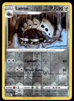 Lairon 088/159 Uncommon Crown Zenith Pokemon Reverse Holo Near Mint - Image 1