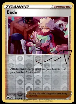 Bede 124/159 Holo Rare Crown Zenith Pokemon Reverse Holo Near Mint - Image 1