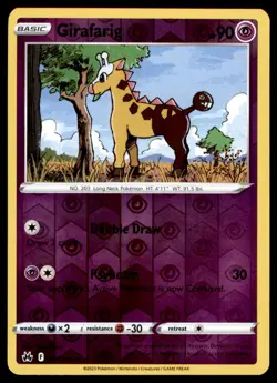 Girafarig 061/159 Uncommon Crown Zenith Pokemon Reverse Holo Near Mint - Image 1
