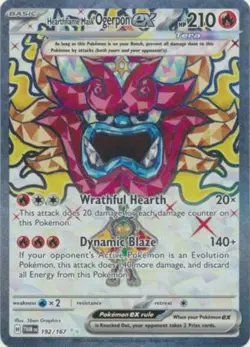 Lightly Played, English Pokemon Holo Hearthflame Mask Ogerpon ex - 192/167 - Ult - Image 1