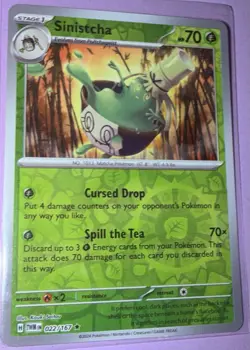 Pokemon - Sinistcha - 022/167 - Reverse Holo Rare - Twilight Masquerade - NM - Image 1