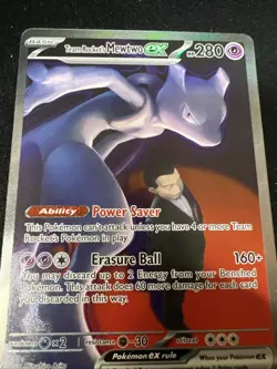 NM-Mint Team Rocket's Mewtwo ex - 281/217 - Special Illustration Rare Pokemon As - Image 3