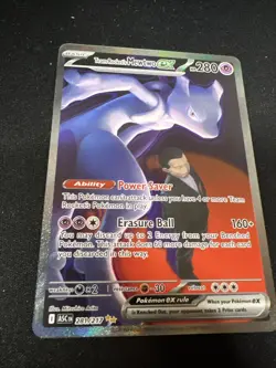 NM-Mint Team Rocket's Mewtwo ex - 281/217 - Special Illustration Rare Pokemon As - Image 4