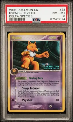 2005 POKEMON EX DELTA SPECIES HYPNO #23 REVERSE PSA 8 - Image 1
