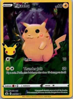 Pikachu 005/025 Holo Rare Celebrations Pokemon Holo Near Mint - Image 1