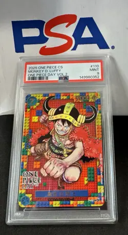 Monkey D. Luffy #110 – One Piece Day Vol.2 Promo – 2025 OP Chinese Card PSA 9 MN - Image 1