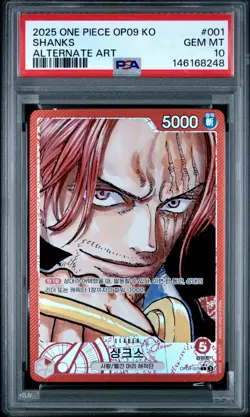 One Piece KO OP09-001 Shanks Alternate Alt Art PSA 10 Gem Mint POP 1 - Image 1