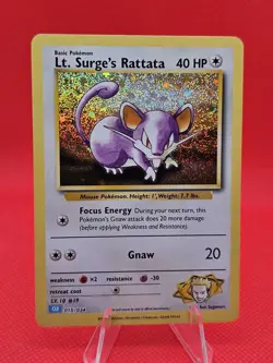 Lt. Surge's Rattata 015/034 CLB NM Trading Card Game Classic Holo Pokemon - Image 1