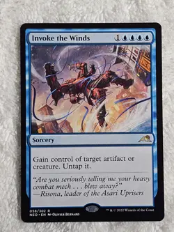 MTG Invoke the Winds #58 Kamigawa Neon Dynasty Magic Card Rare NM - Image 1