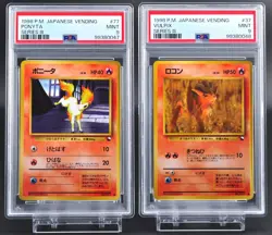 PSA 9 Ponyta #77, Vulpix #37 Japanese Vending Series III 3 Pokemon Card - MINT - Image 1