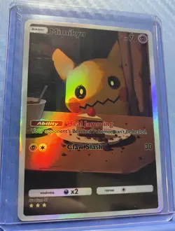 Pokemon Mimikyu Anime Card Full Art Fanart Custom Card Holo ACG DIY - Image 1