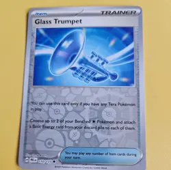 Pokemon TCG Glass Trumpet 110/131 Prismatic Evolutions Reverse Holo Card - Image 1