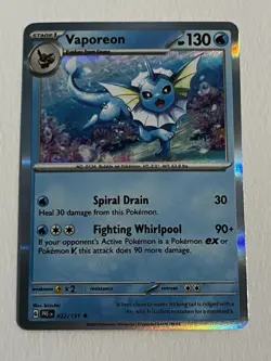 Vaporeon 022/131 Pokemon Prismatic Evolutions Holo Rare NM - Image 1
